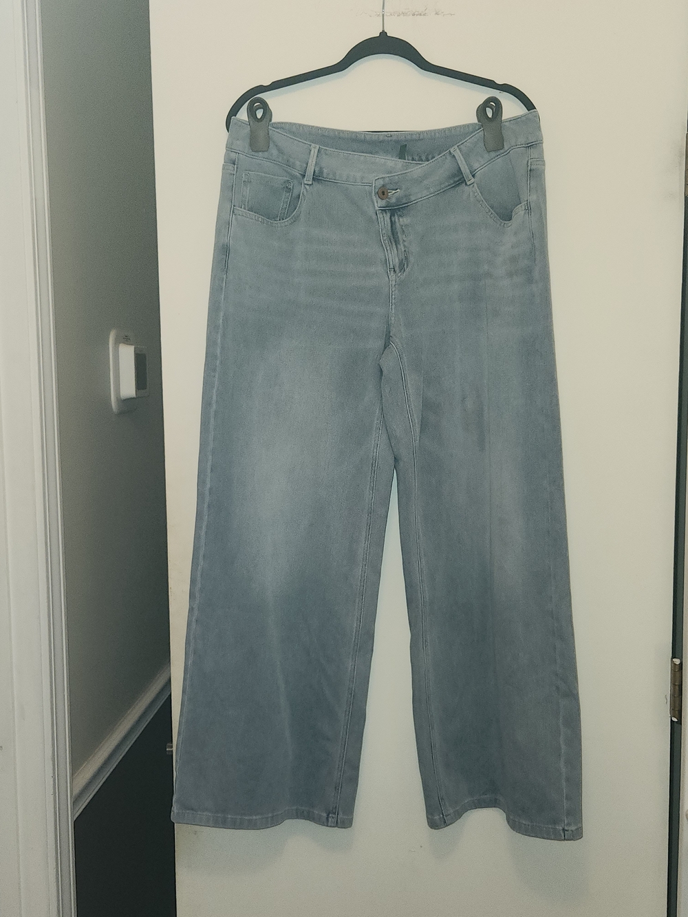 HALARA Washed Blue Wide-Leg Jeans Size L